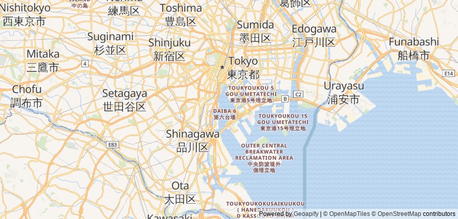Lage-Übersicht — Tokio, Japan