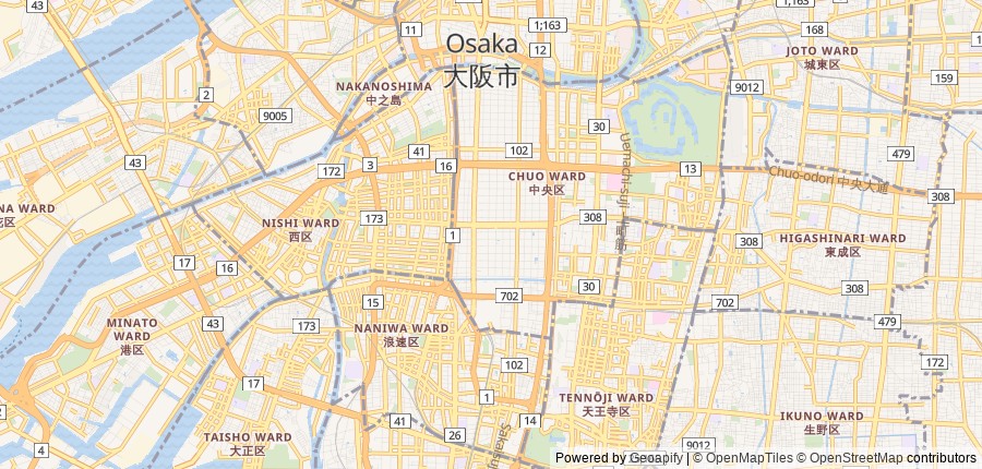 Lage-Übersicht — Osaka, Japan